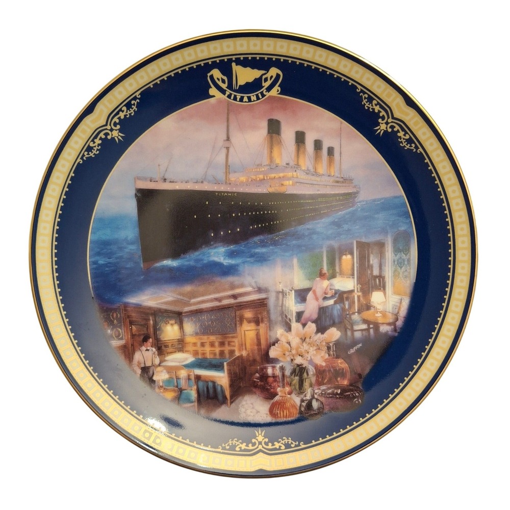 Bradford Exchange Titanic First-Class Stateroom Collector Plate COA